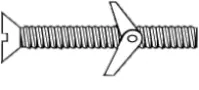 Toggle Bolt With Wing Nut, Zinc CR+3 (Inch)