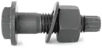Round Head T.C. Bolt, A325, W/ A563 Dh Hvy Hex Nut & Rnd F436, Plain (Inch)