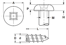 Square Flat Pan Self Tapping Screw