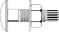 Round Head T.C. Bolt, A325, W/ A563 Dh Heavy Hex Nut & F436 Washer, Mech Gal, India (Inch)