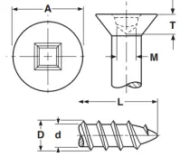 Square Flat Head Self Tapping Screw